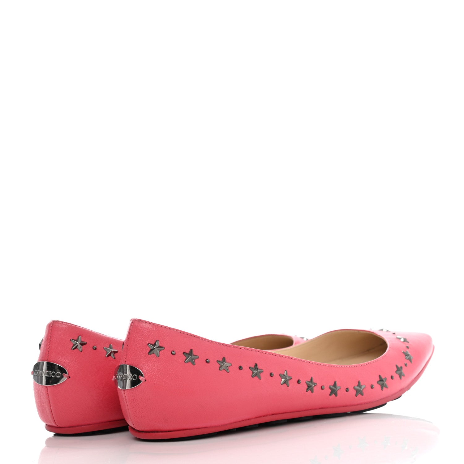 Jimmy Choo Calfskin Windsor Star Flats 36 Pink 4 of 10