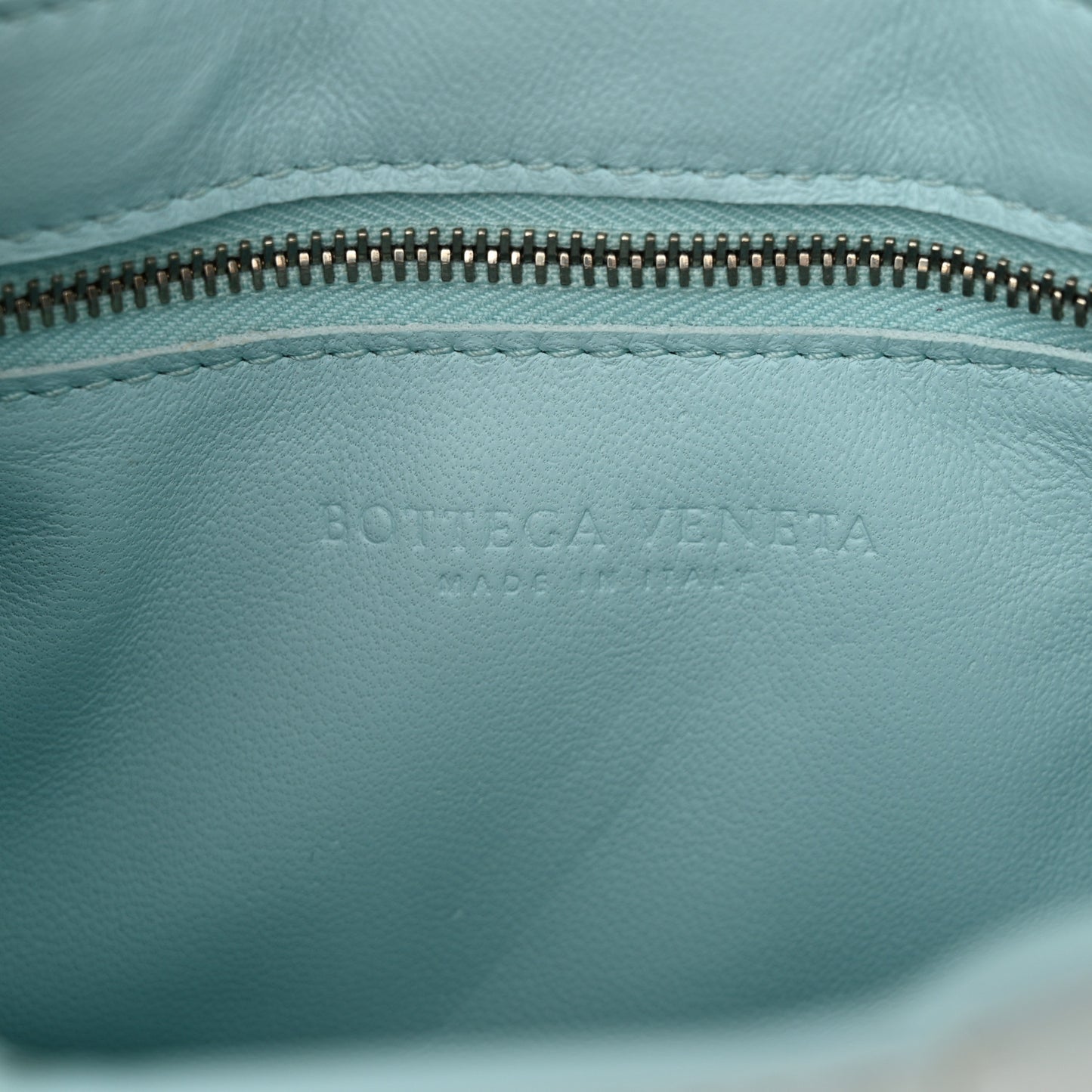 Paper Calfskin Maxi Intreccio Padded Cassette Crossbody Bag Topazio