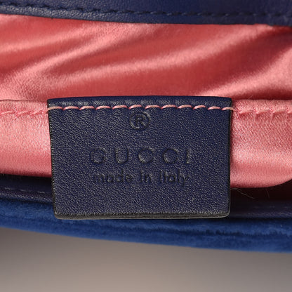 Gucci Velvet Matelasse Mini GG Marmont Shoulder Bag Cobalt Blue 8 of 12