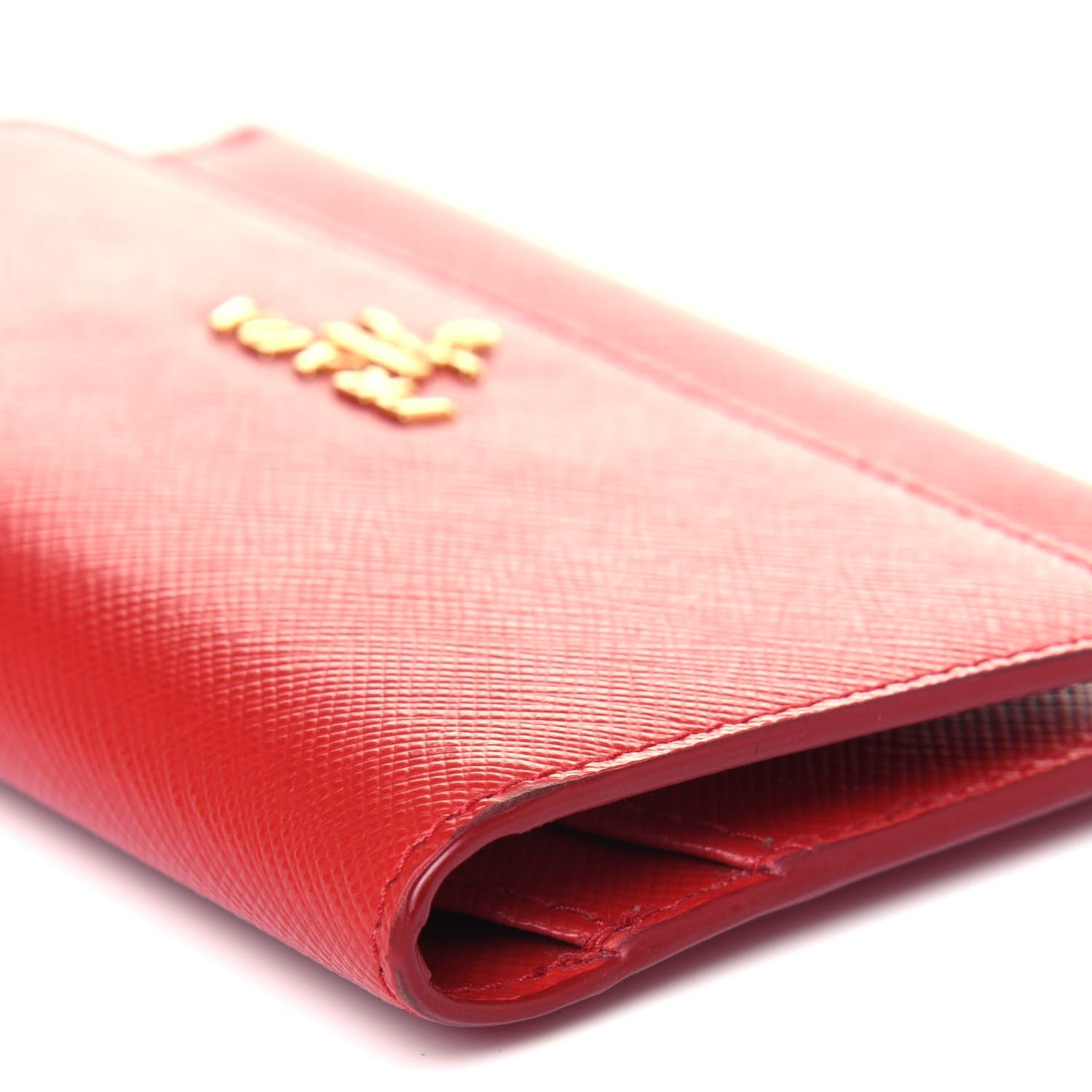 Prada Saffiano Metal Business Card Holder Fuoco 11 of 11