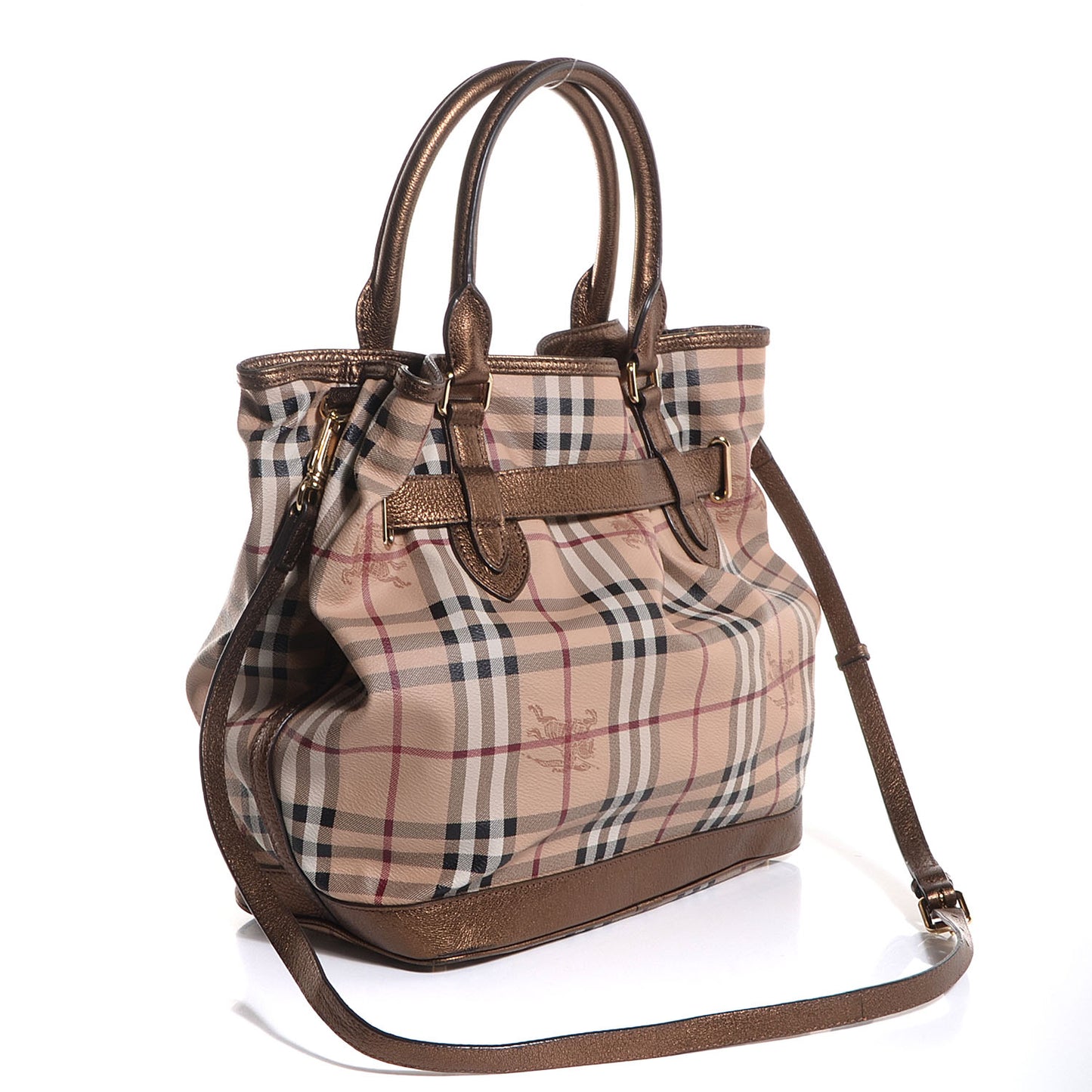 Haymarket Check Medium Golderton Tote Bronze