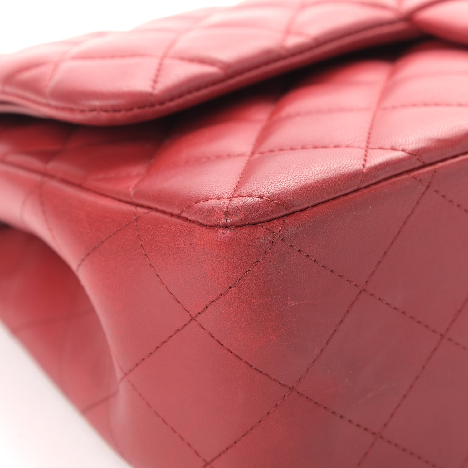 Chanel Lambskin Quilted Jumbo Double Flap Red 12 of 16