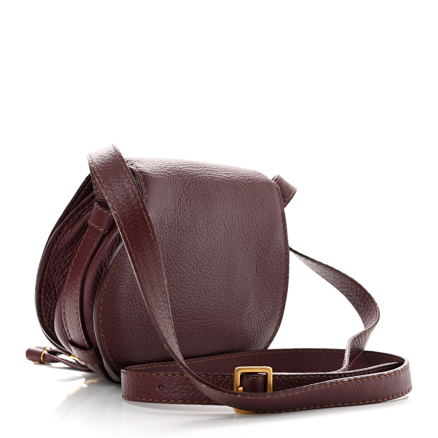 Grained Calfskin Mini Marcie Round Crossbody Bag Wild Purple