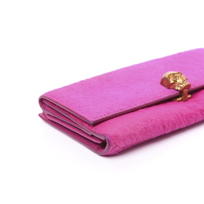 Alexander McQueen Calf Hair Skull Continental Wallet Bright Pink 5 of 8