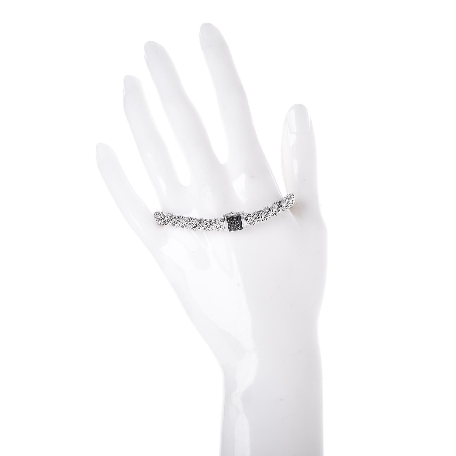 John Hardy Sterling Silver Black Sapphire 5.5mm Twisted Chain Bracelet 2 of 5