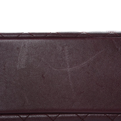 Saint Laurent Calfskin Mixed Matelasse Triquilt Large Monogram Envelope Satchel Bordeaux 10 of 13