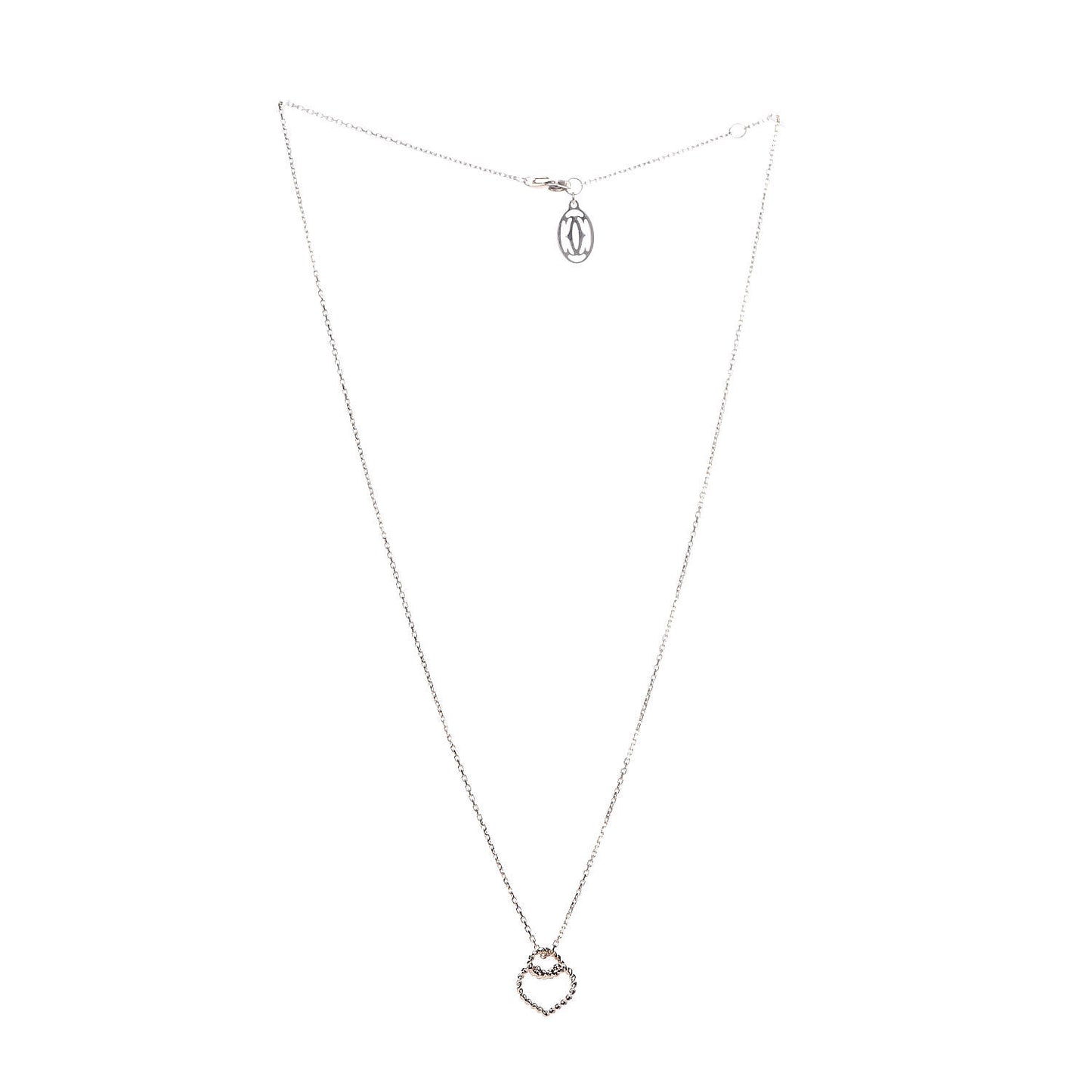 18K Pink Gold Twist Heart Pendant Necklace