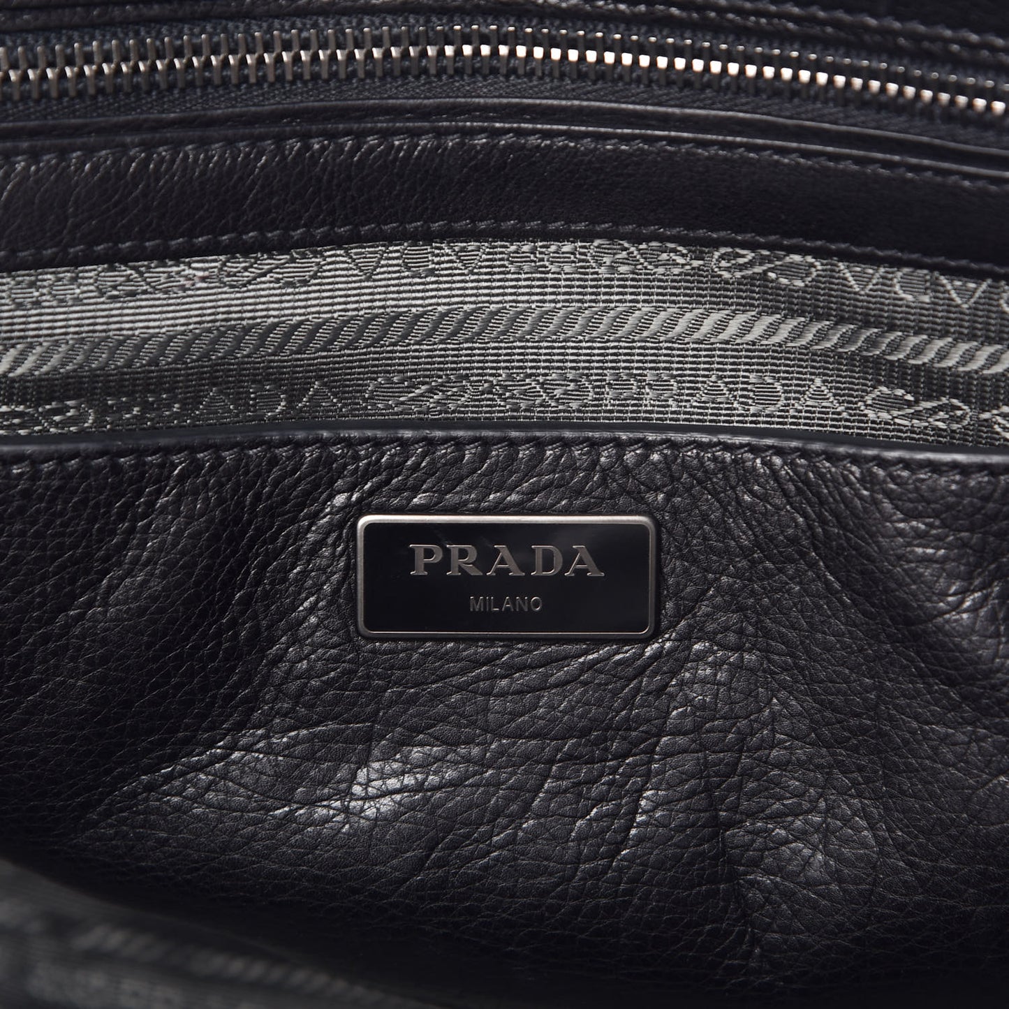 Glace Calf Twin Pocket Tote Black