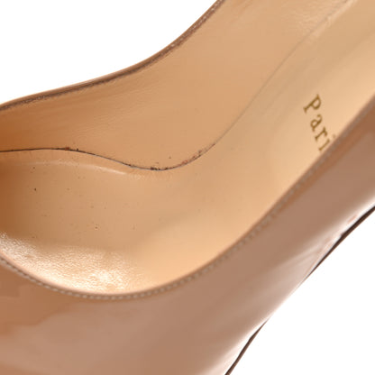 Christian Louboutin Patent Daffodile Peep Toe 160 Pumps 41 Nude 8 of 10