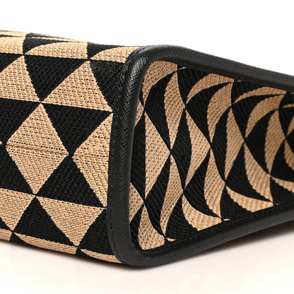 Prada Jacquard Saffiano Triangolo Symbole Embroidered Small Tote Black Corda 9 of 9