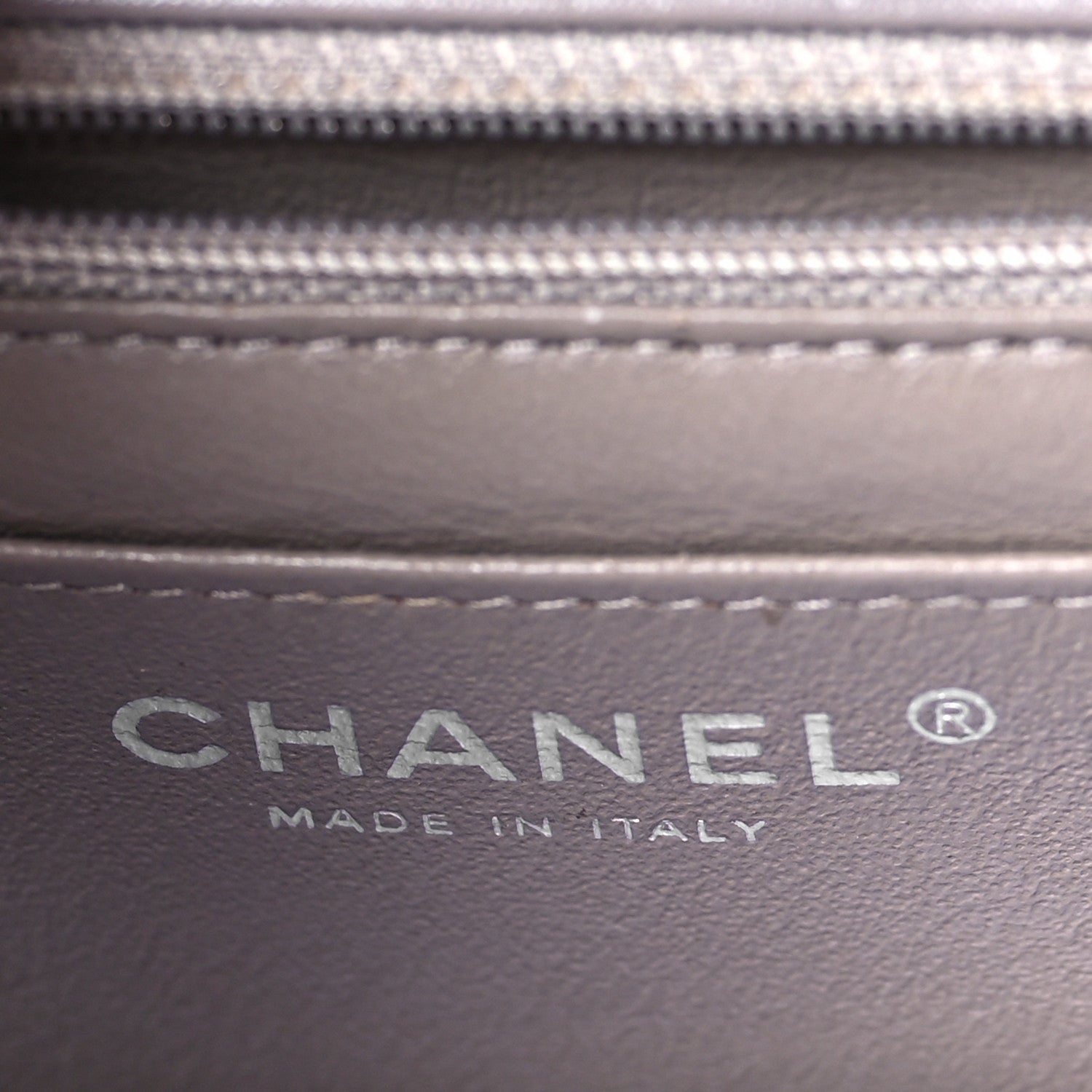 Chanel Iridescent Calfskin Chevron Quilted Mini Rectangular Flap Grey 6 of 12