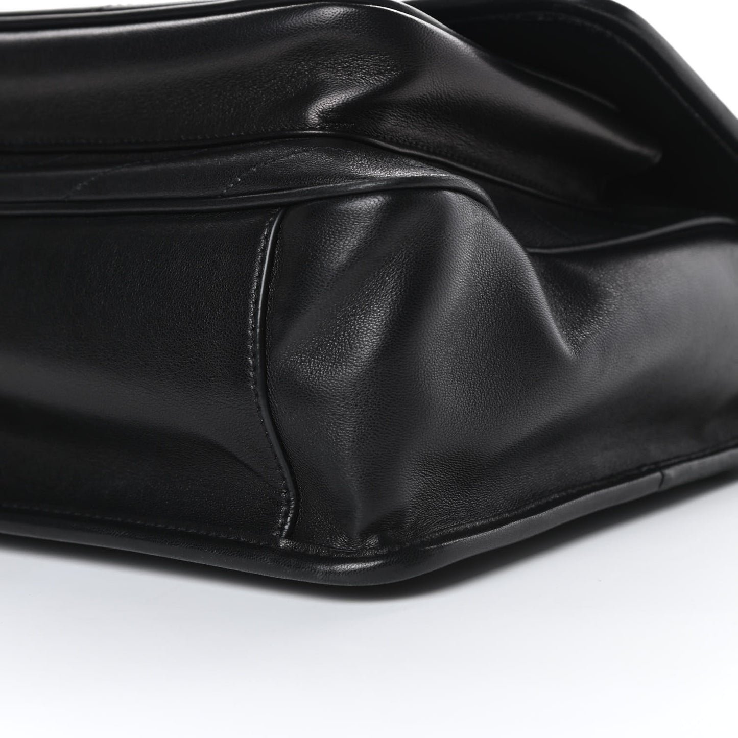 Lambskin Matelasse Monogram Medium Niki Chain Satchel Black