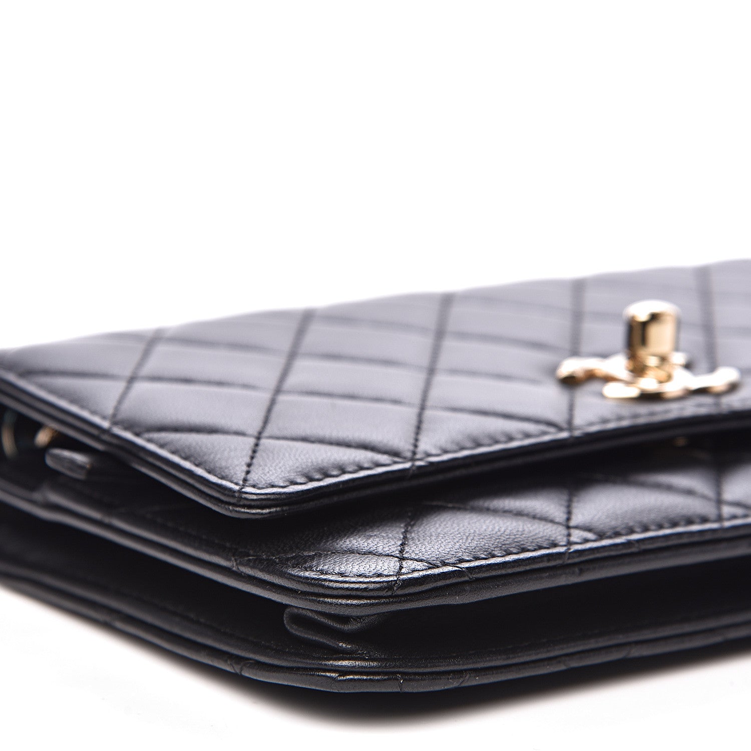 Chanel Lambskin Quilted Trendy CC Wallet On Chain WOC Black 8 of 15