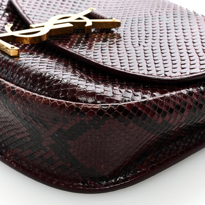 Saint Laurent Snakeskin Small Kaia Satchel Burgundy 8 of 8