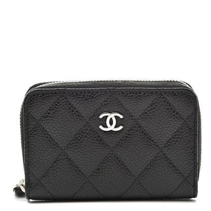 Chanel Caviar Quilted Zip Coin Purse Black 1 of 9