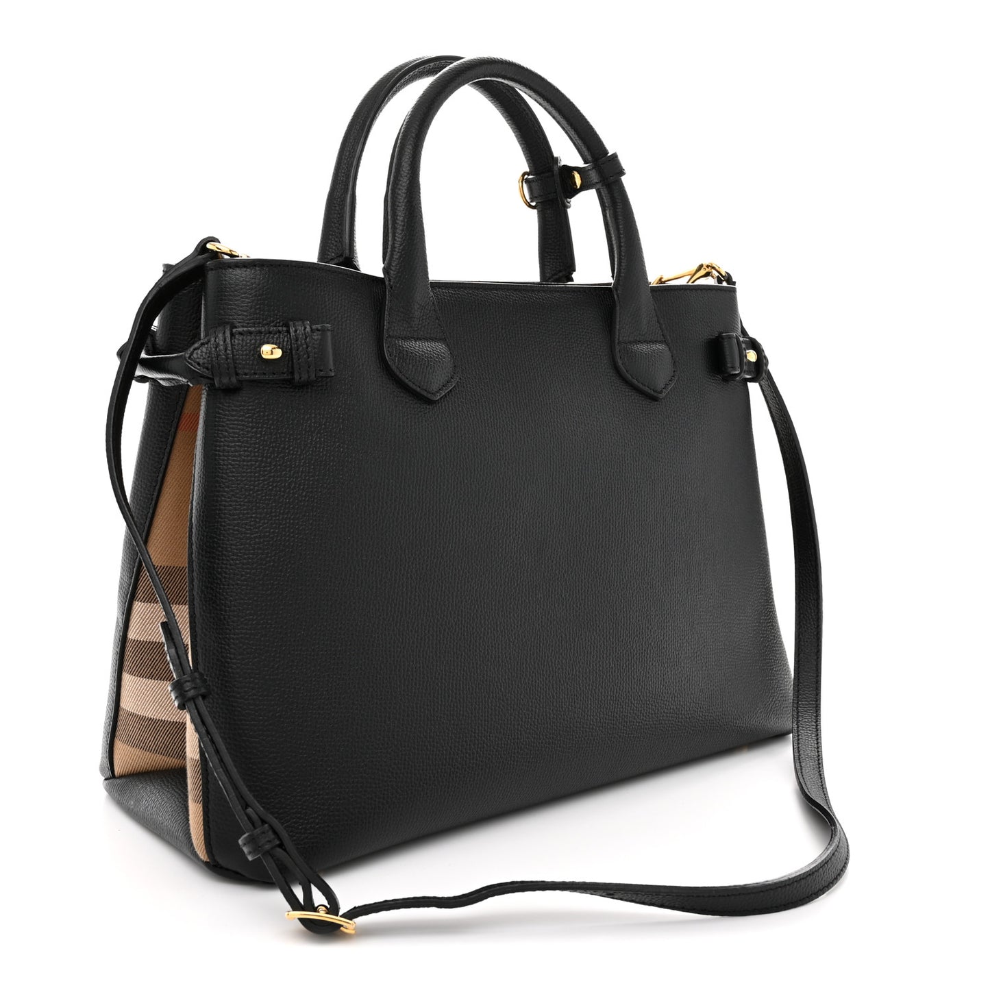 Derby Calfskin Medium Banner Tote Black
