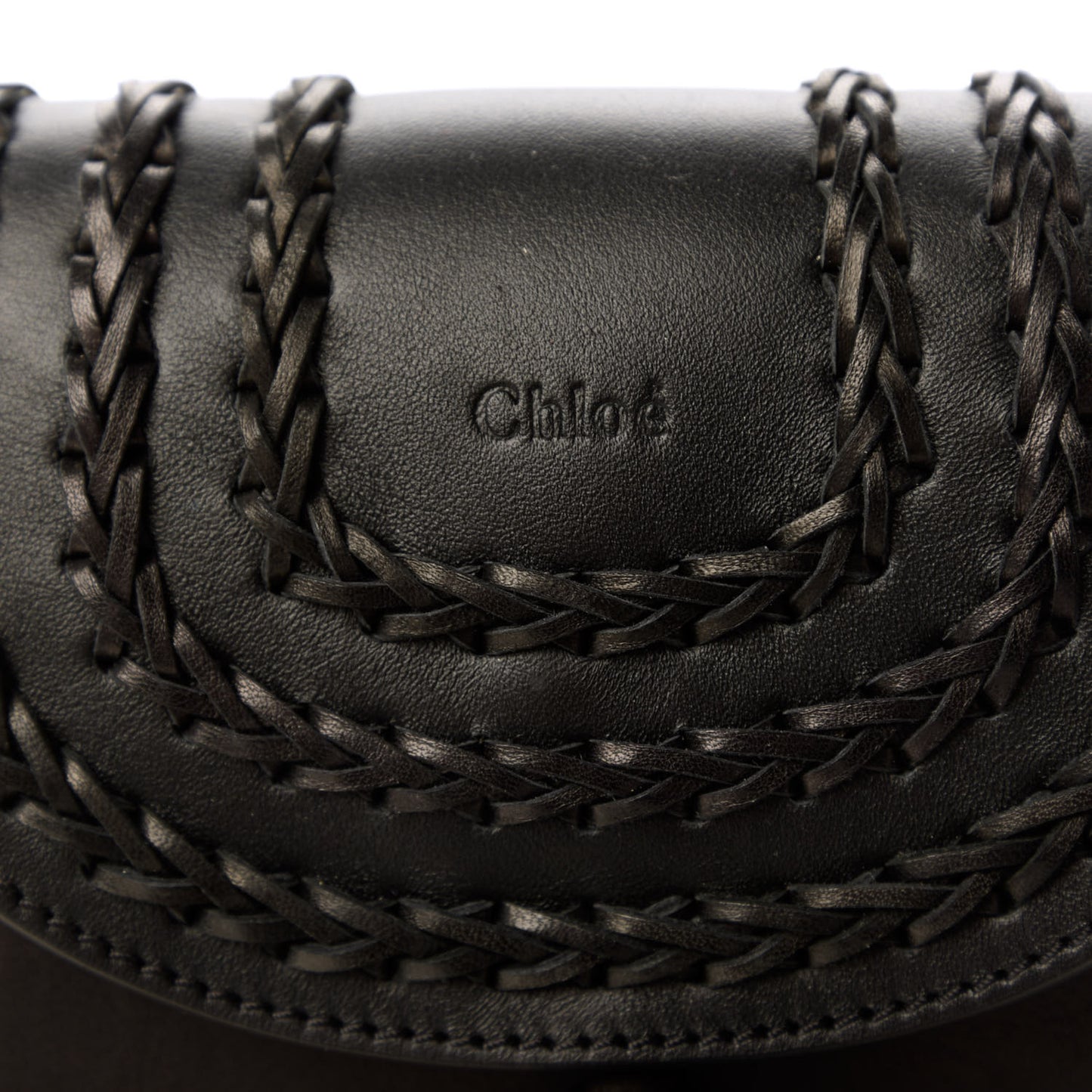 Calfskin Braided Mini Hudson Shoulder Bag Black