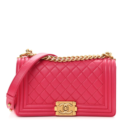 Chanel Lambskin Quilted Medium Boy Flap Fuchsia 1 of 9