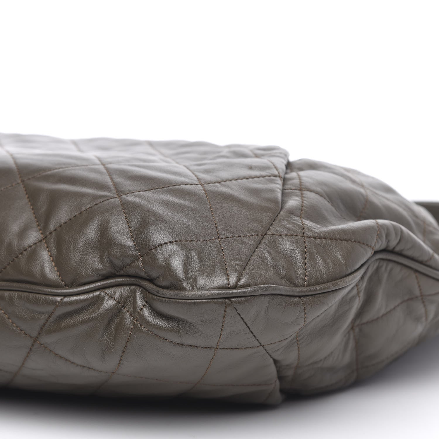 Chanel Calfskin Coco Pleats Hobo Khaki 9 of 11