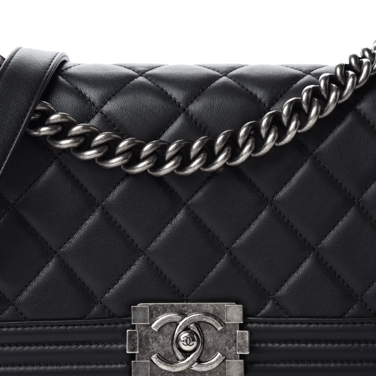 Chanel Calfskin Quilted Medium Boy Flap Black 12 of 13
