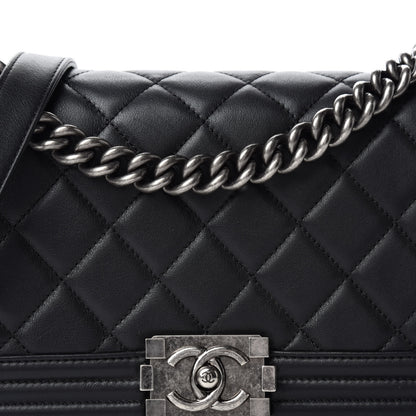 Chanel Calfskin Quilted Medium Boy Flap Black 12 of 13
