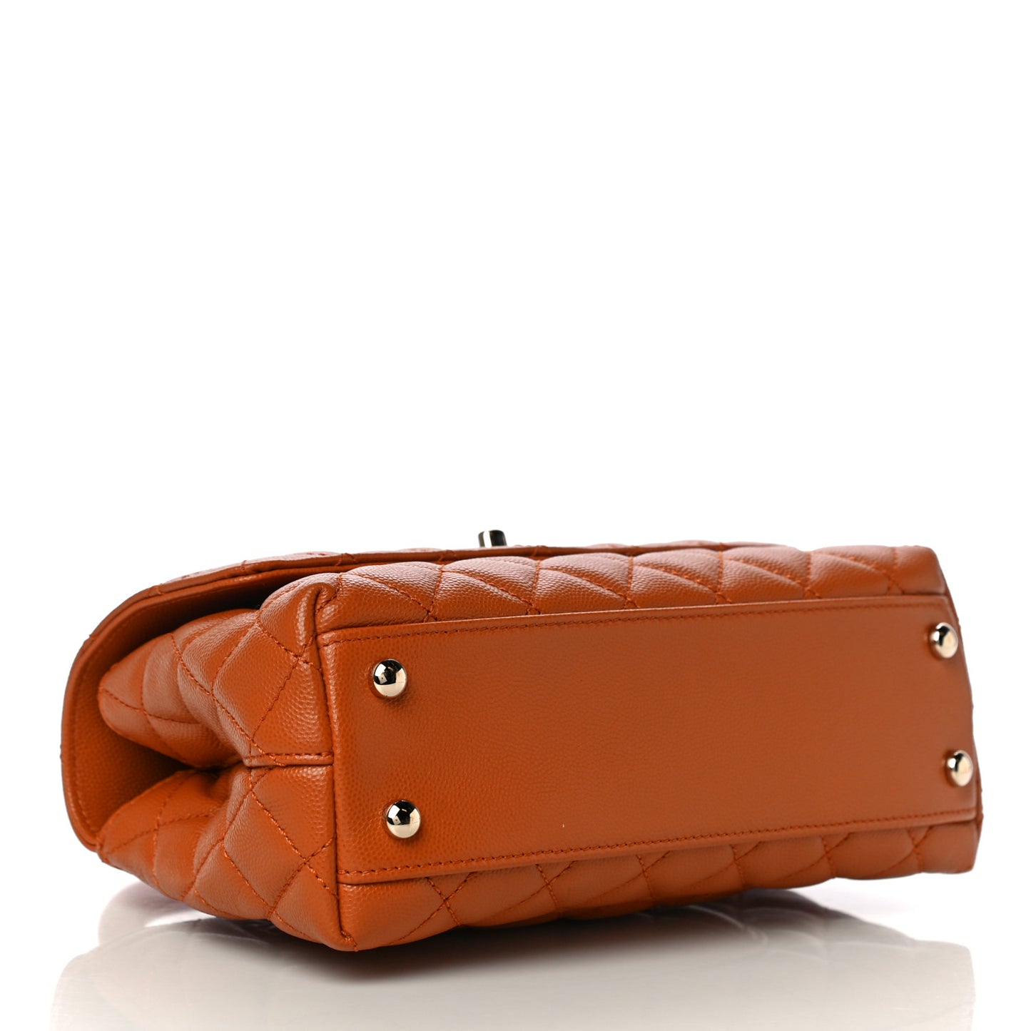 Caviar Quilted Mini Coco Handle Flap Light Brown