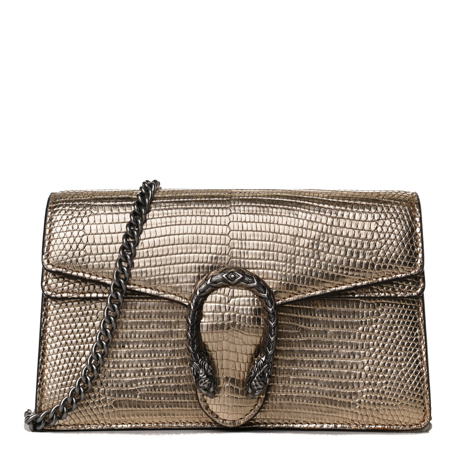 Gucci Metallic Lizard Super Mini Dionysus Shoulder Bag Gold 1 of 12