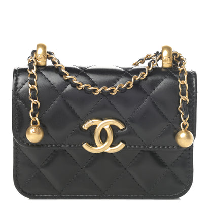Chanel Calfskin Quilted Perfect Fit Coin Purse With Chain Black 1 of 12
