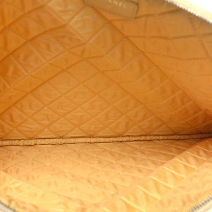 Chanel Woven Straw Raffia Large Deauville Pouch Light Yellow 5 of 7