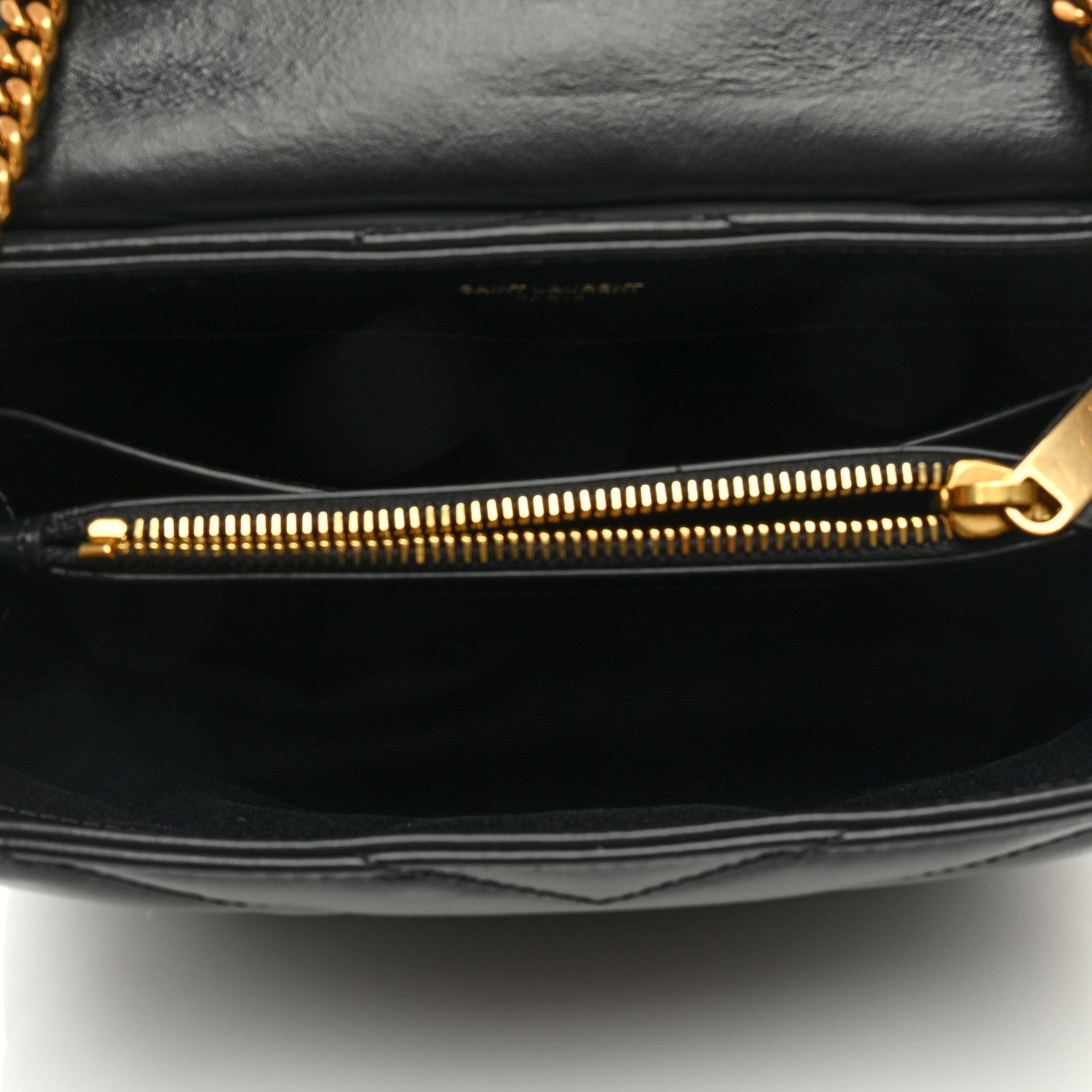 Saint Laurent Calfskin Y Quilted Monogram Small Loulou Chain Satchel Black 5 of 8