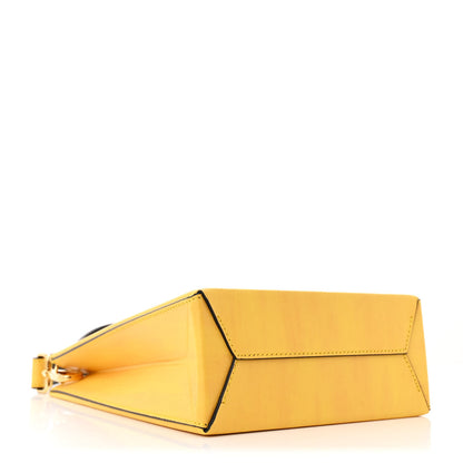 Fendi Vitello Fluffy Logo Small Pack Shopper Tote Yellow Box Black 4 of 11