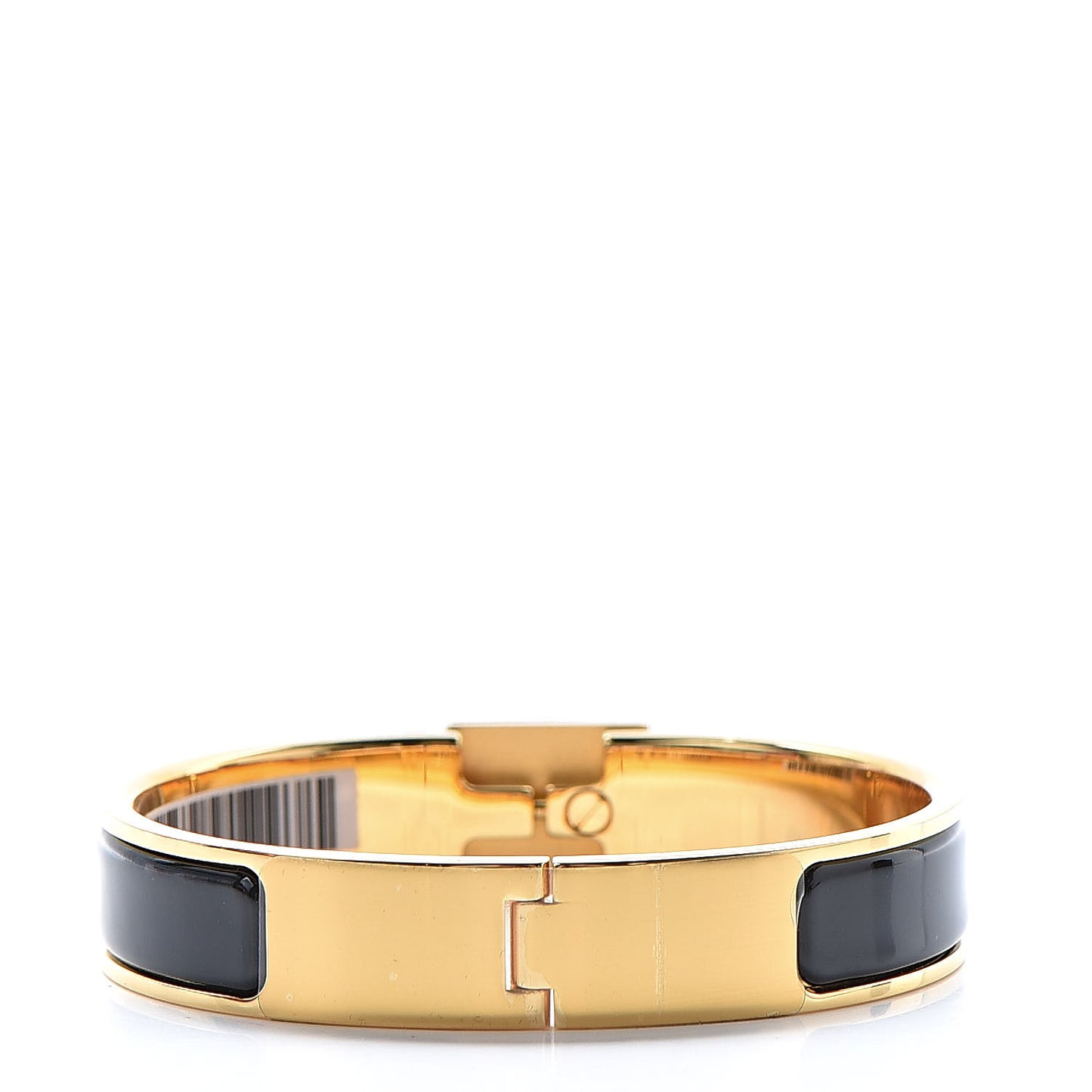 Enamel Narrow Clic Cadenas Bracelet PM Black