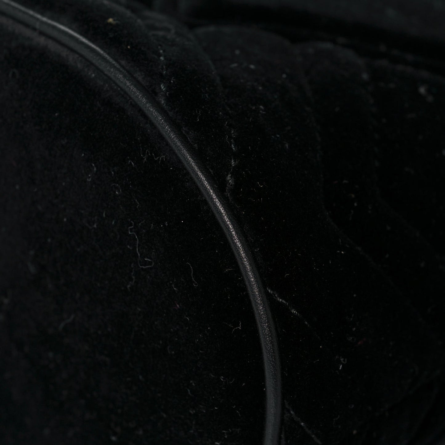 Velvet Matelasse Mini GG Marmont 2.0 Bucket Bag Black