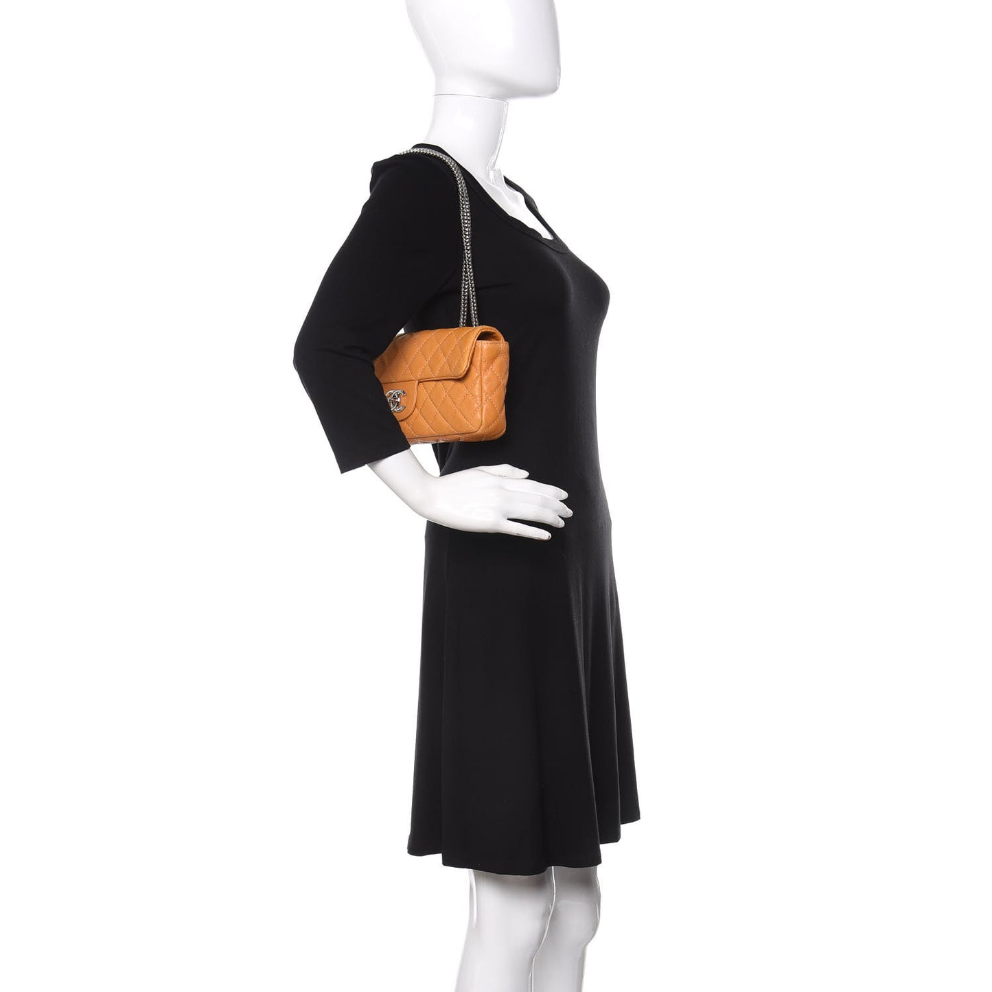 Glazed Lambskin Quilted Bijoux Chain East West Flap Mango