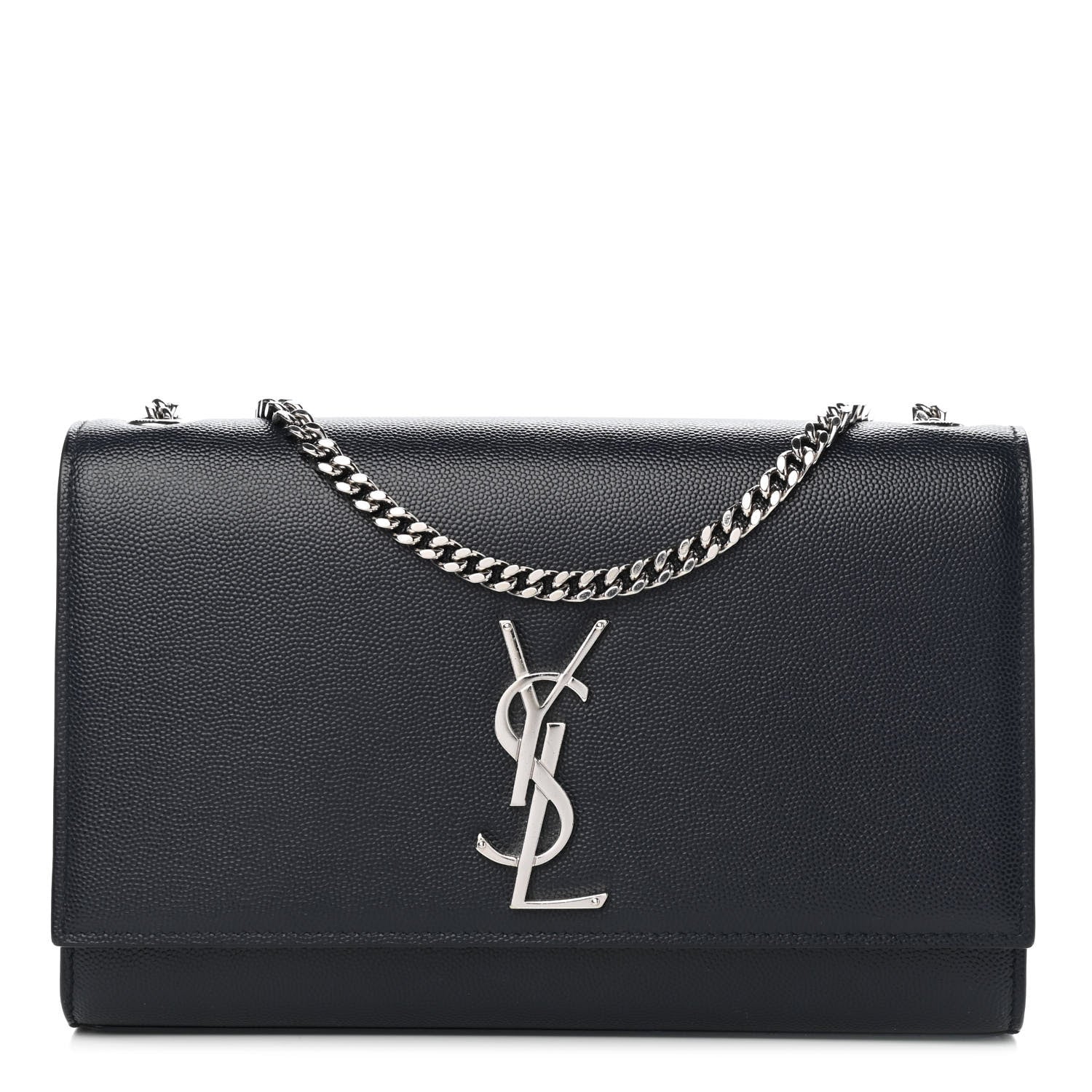 Saint Laurent Grain De Poudre Medium Classic Monogram Kate Satchel Black 1 of 8