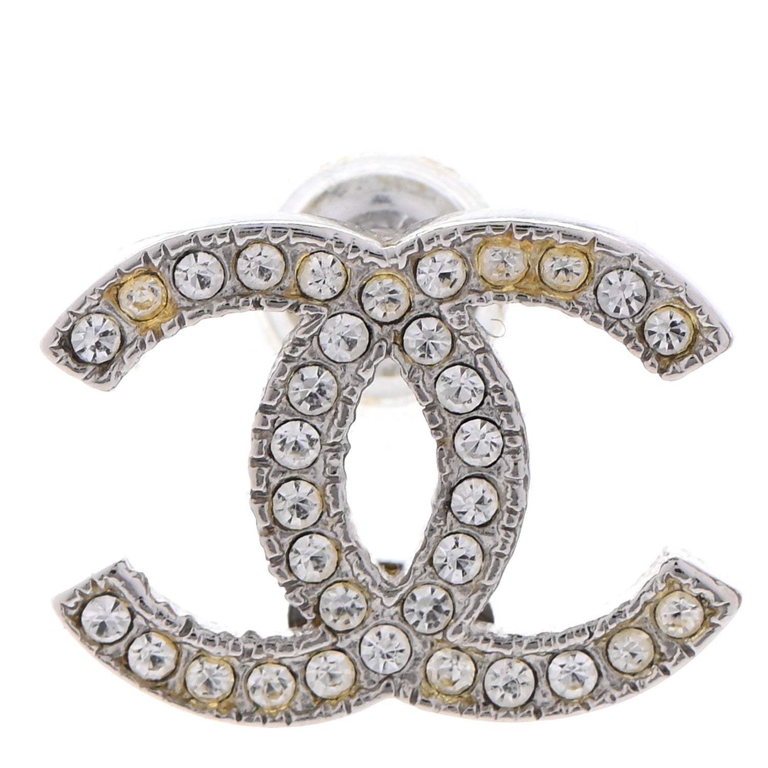 Chanel Crystal CC Earrings Silver 7 of 8