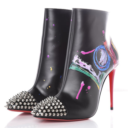 Christian Louboutin Calfskin Patent Love Is A Boot 100 Booties 40 Black 3 of 9