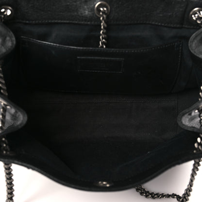 Saint Laurent Pebbled Lambskin Chevron Monogram Small Nolita Black 4 of 9