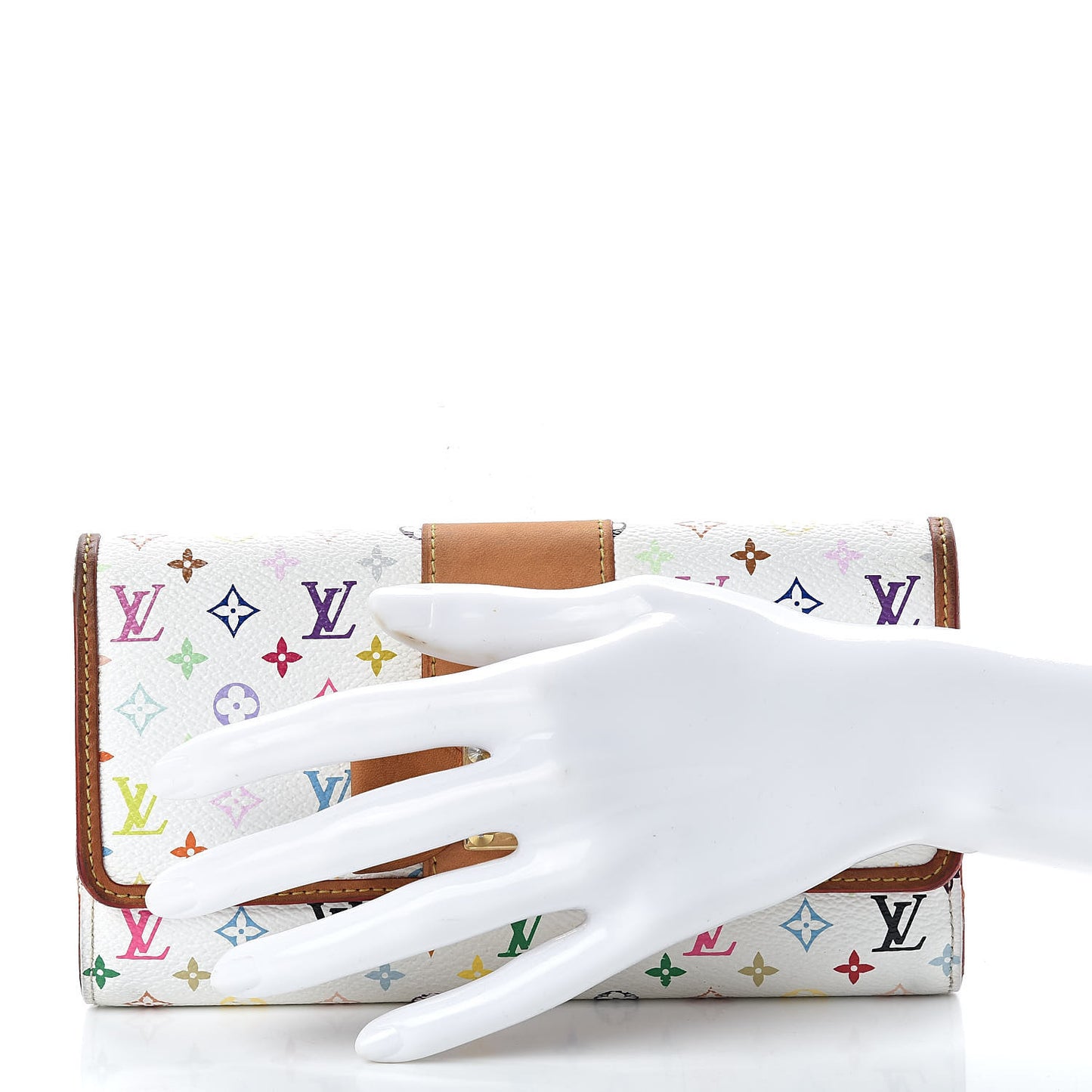 Monogram Multicolor Sarah Noeud Wallet White Litchi