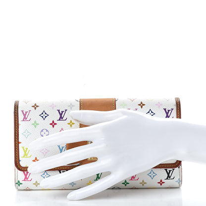Louis Vuitton Monogram Multicolor Sarah Noeud Wallet White Litchi 2 of 11