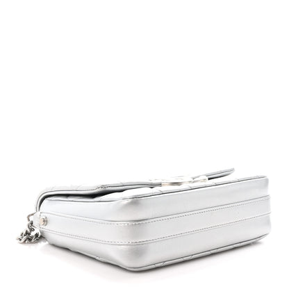 Chanel Metallic Lambskin Quilted Mini Maxi CC Flap Argent 4 of 11