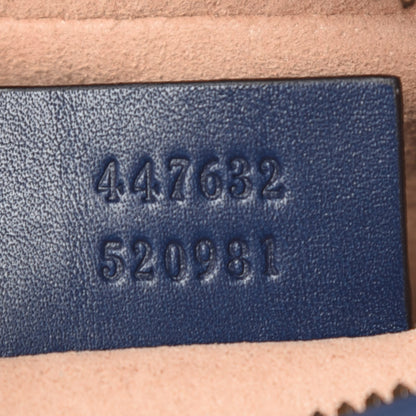 Gucci Calfskin Matelasse GucciGhost Small GG Marmont Chain Shoulder Bag Blue Agata Hibiscus Red 9 of 11