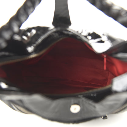 Christian Louboutin Pony Hair Patent Hobo Black 5 of 9