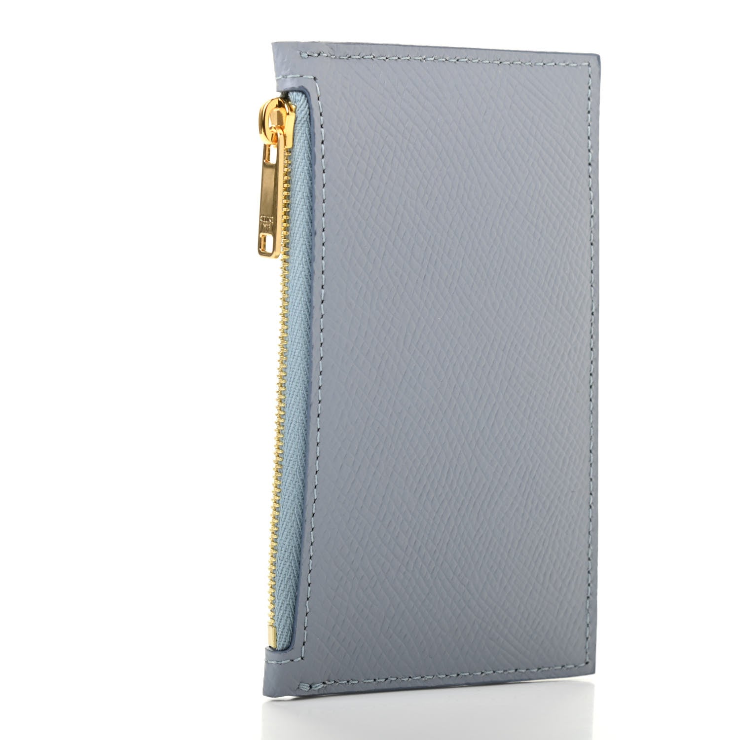 Celine Grained Calfskin Zipped Card Holder Artic Blue 3 of 8