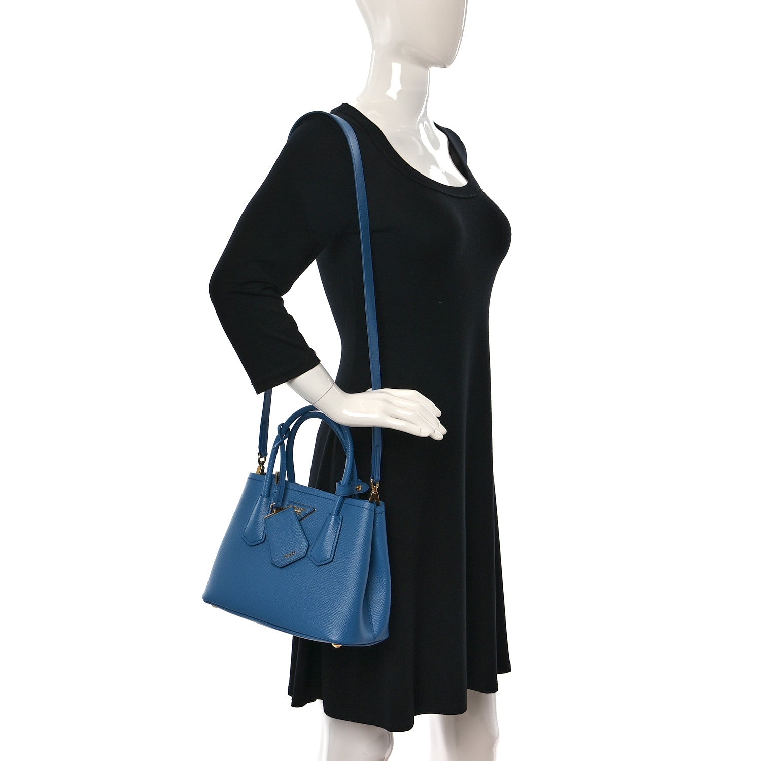 Prada Saffiano Cuir Mini Double Bag Astrale 2 of 9