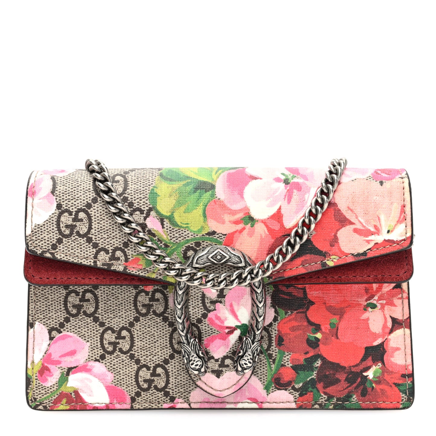 GG Supreme Monogram Blooms Super Mini Dionysus Shoulder Bag Beige Multicolor Dry Rose