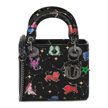 Christian Dior Calfskin Pixel Zodiac Mini Lady Dior Black Multicolor 1 of 8