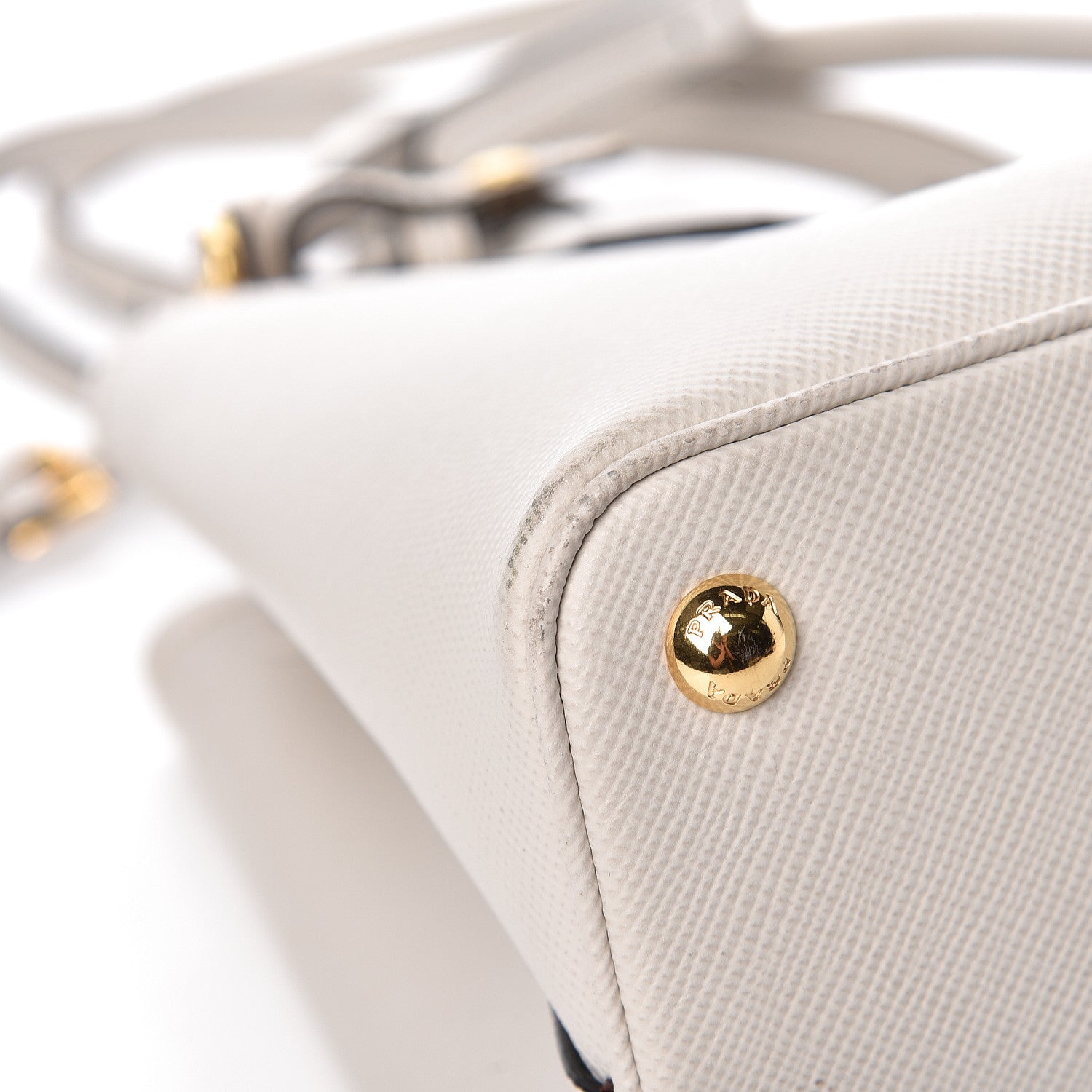 Prada Saffiano Cuir Small Double Bag Talco Fuoco 15 of 16