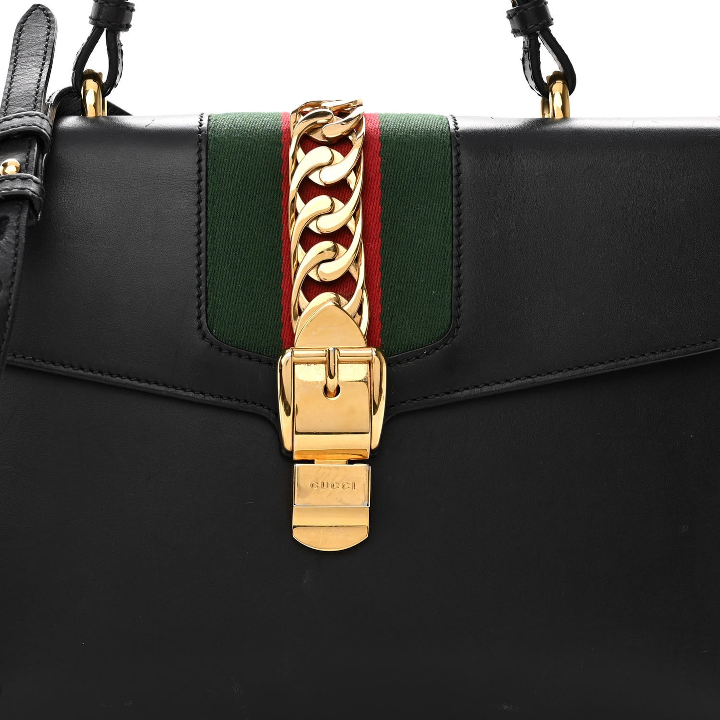 Calfskin Medium Sylvie Top Handle Bag Black