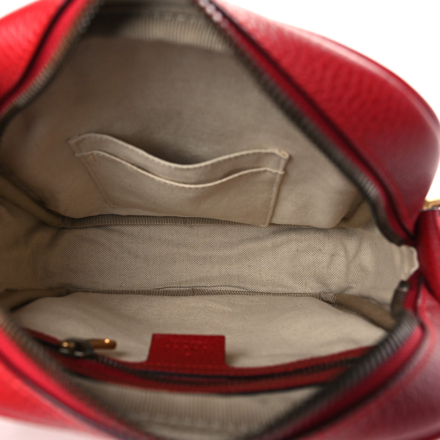 Grained Calfskin Logo Messenger Bag Hibiscus Red